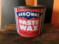 ビンテージ　Paste Wax　赤×青　ストライプ　Tin缶　ジャンク