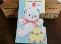 1940年代〜50年代　ビンテージ　クマのぬいぐるみ　Birthdayカード