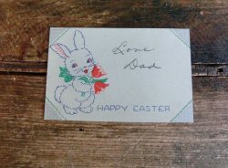 画像1: 1920年〜40年代頃　イースター　バニー　使用済みカード　ビンテージ　