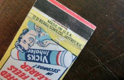 画像4: 1950年代　ビンテージ　マッチブックカバー　VICKSドロップ　アドバタイジング