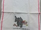 画像: ビンテージ　クロスステッチ刺繍　キッチンタオル　Wednesday